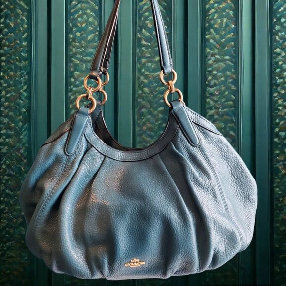 Genuine JLO Coach HOBO – Turquoise/Teal Leather - Picture 1 of 8